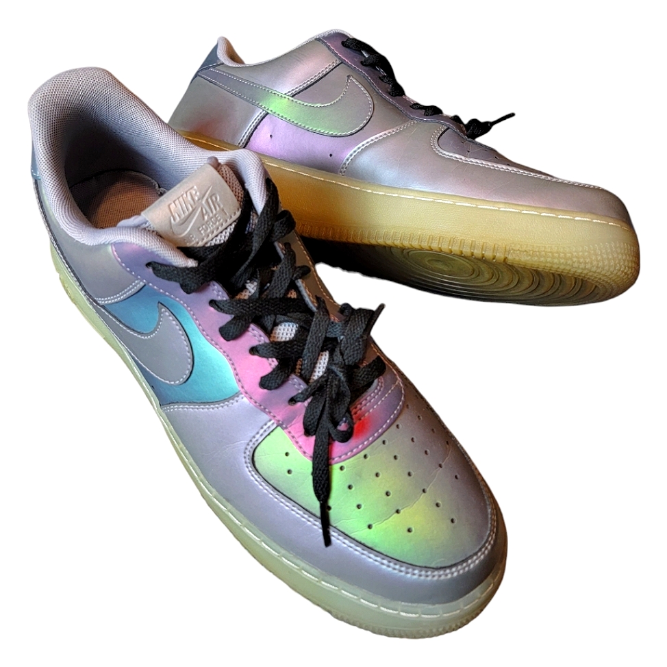 Men's Nike Air Force 1 Low '07 Lv8 Iridescent Stealth Anthrocite Size 12 Shoes